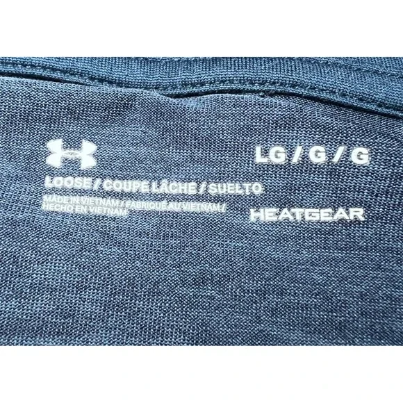 Under Armour Mens Size Large 1/2 Zip Blue Heather HeatGear Pullover Tech 2.0 - Picture 4 of 14
